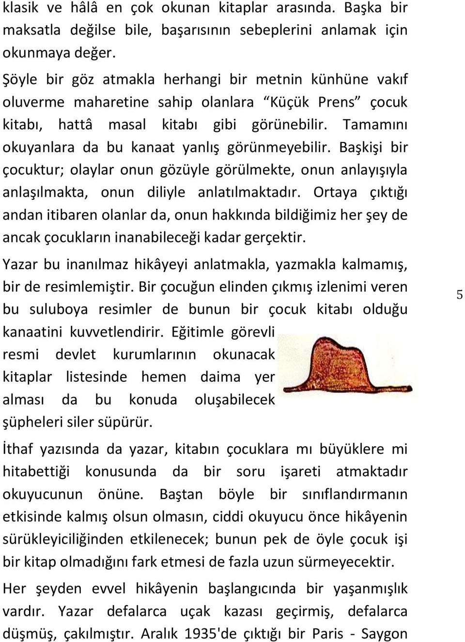 Tamamını okuyanlara da bu kanaat yanlış görünmeyebilir. Başkişi bir çocuktur; olaylar onun gözüyle görülmekte, onun anlayışıyla anlaşılmakta, onun diliyle anlatılmaktadır.