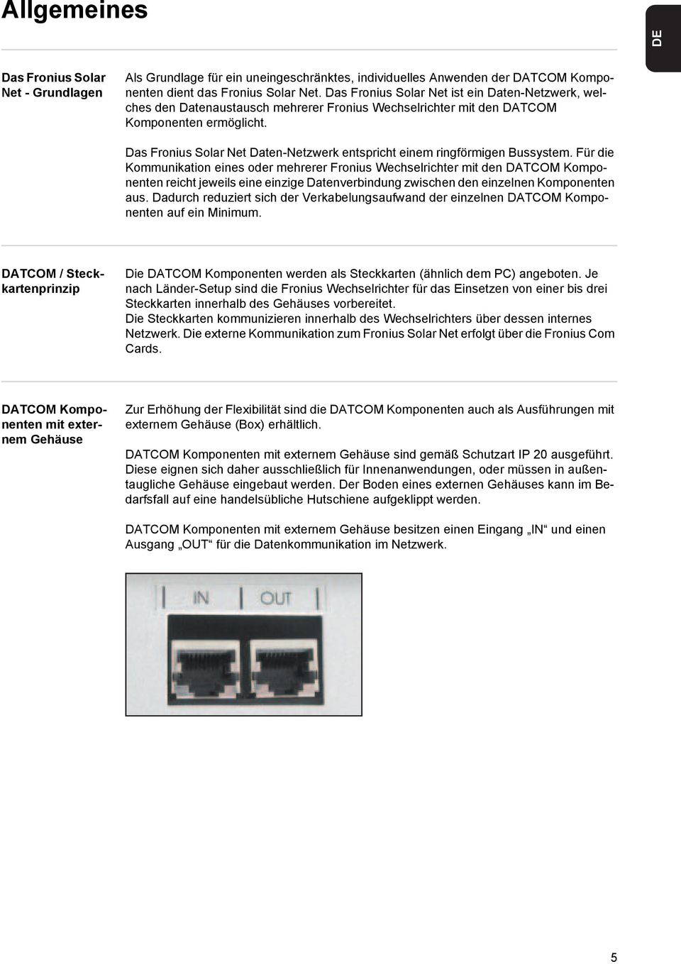 Das Fronius Solar Net Daten-Netzwerk entspricht einem ringförmigen Bussystem.