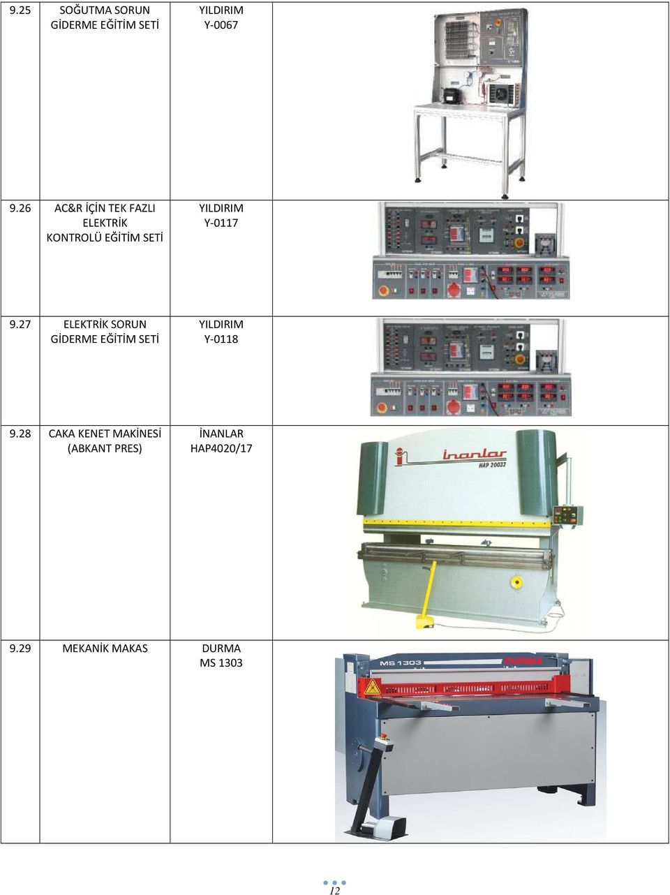 27 ELEKTRİK SORUN GİDERME EĞİTİM SETİ Y 0118 9.