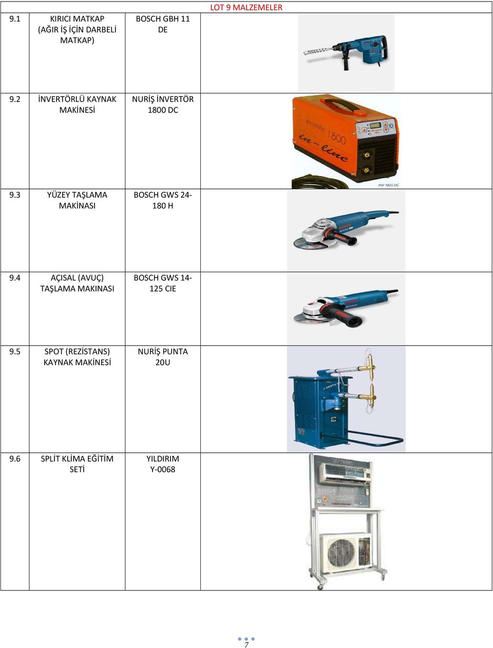 3 YÜZEY TAŞLAMA MAKİNASI BOSCH GWS 24 180 H 9.