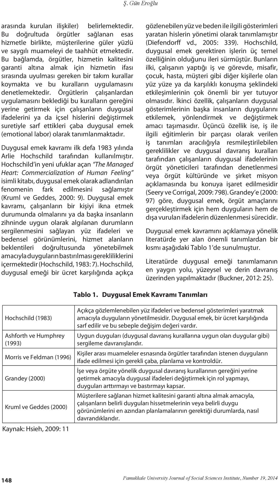 Örgütlerin çalışanlardan uygulamasını beklediği bu kuralların gereğini yerine getirmek için çalışanların duygusal ifadelerini ya da içsel hislerini değiştirmek suretiyle sarf ettikleri çaba duygusal