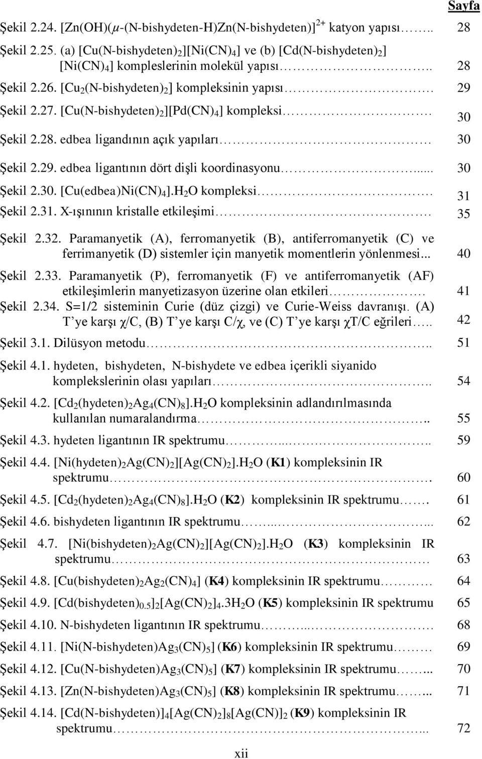 [Cu(N-bishydeten) 2 ][Pd(CN) 4 ] kompleksi. ġekil 2.28. edbea ligandının açık yapıları 30 ġekil 2.29. edbea ligantının dört diģli koordinasyonu... 30 ġekil 2.30. [Cu(edbea)Ni(CN) 4 ].H 2 O kompleksi.