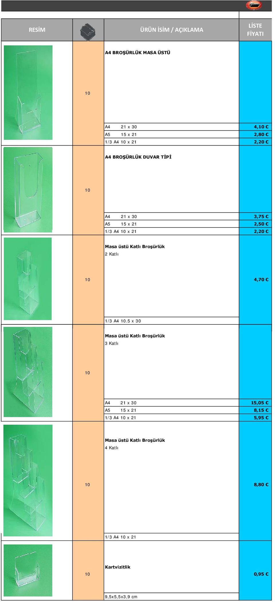 Broşürlük 2 Katlı 4,70 1/3 A4.