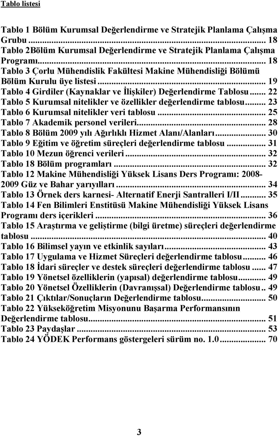 .. 22 Tablo 5 Kurumsal ntelkler ve özellkler değerlendrme tablosu... 23 Tablo 6 Kurumsal ntelkler ver tablosu... 25 Tablo 7 Akademk personel... 28 Tablo 8 Bölüm ı Ağırlıklı Hzmet Alanı/Alanları.