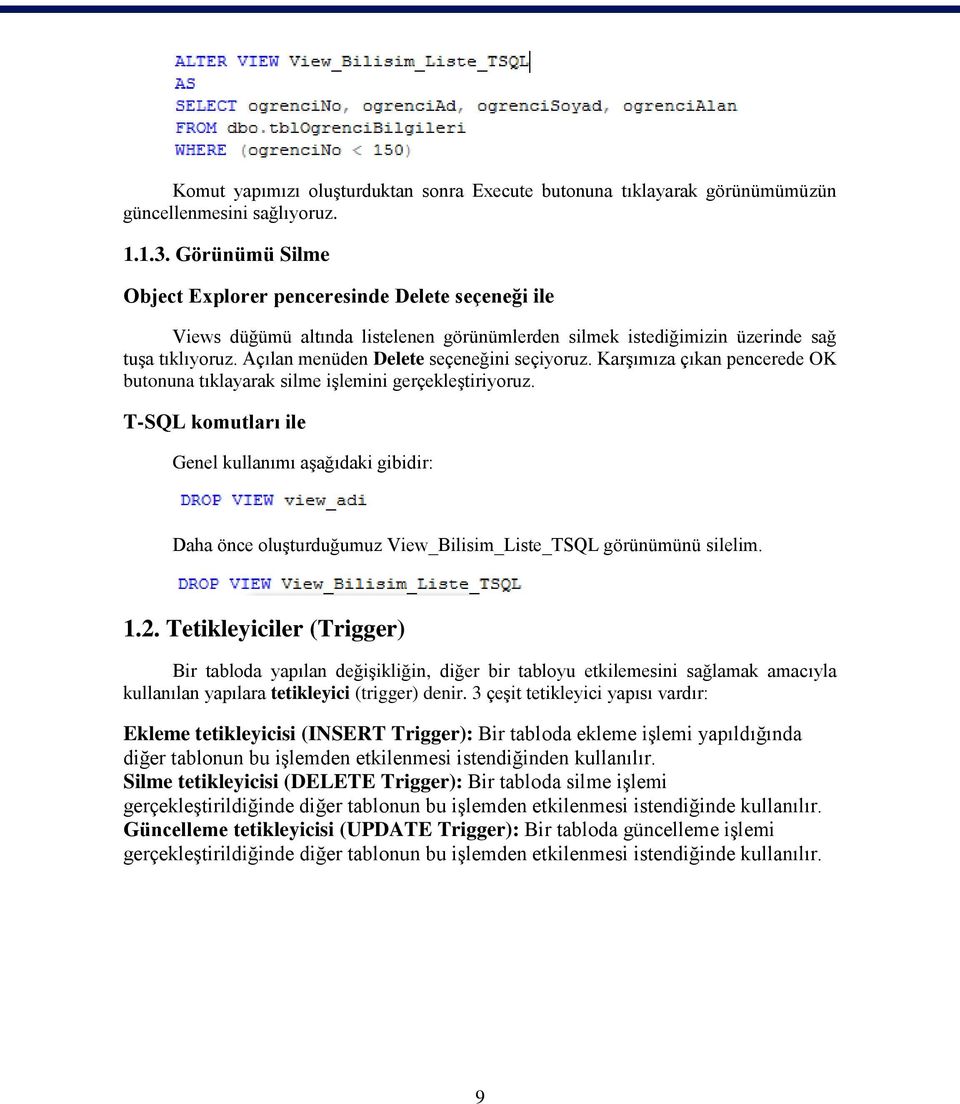 Açılan menüden Delete seçeneğini seçiyoruz. Karşımıza çıkan pencerede OK butonuna tıklayarak silme işlemini gerçekleştiriyoruz.