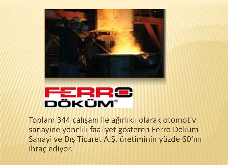 faaliyet gösteren Ferro Döküm Sanayi ve