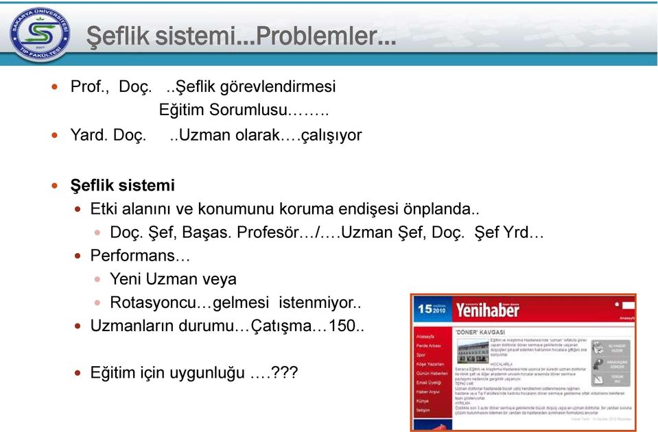 çalışıyor ġeflik sistemi Etki alanını ve konumunu koruma endişesi önplanda.. Doç.