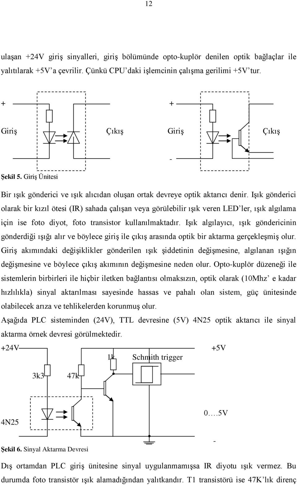 Işık gönderici olarak bir kızıl ötesi (IR) sahada çalışan veya görülebilir ışık veren LED ler, ışık algılama için ise foto diyot, foto transistor kullanılmaktadır.