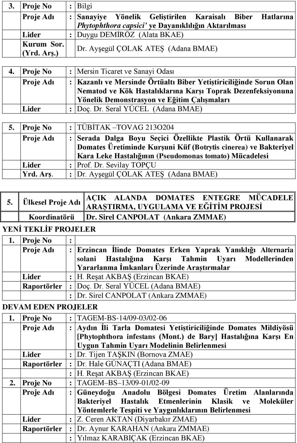 Proje No : Mersin Ticaret ve Sanayi Odası Proje Adı : Kazanlı ve Mersinde Örtüaltı Biber Yetiştiriciliğinde Sorun Olan Nematod ve Kök Hastalıklarına Karşı Toprak Dezenfeksiyonuna Yönelik