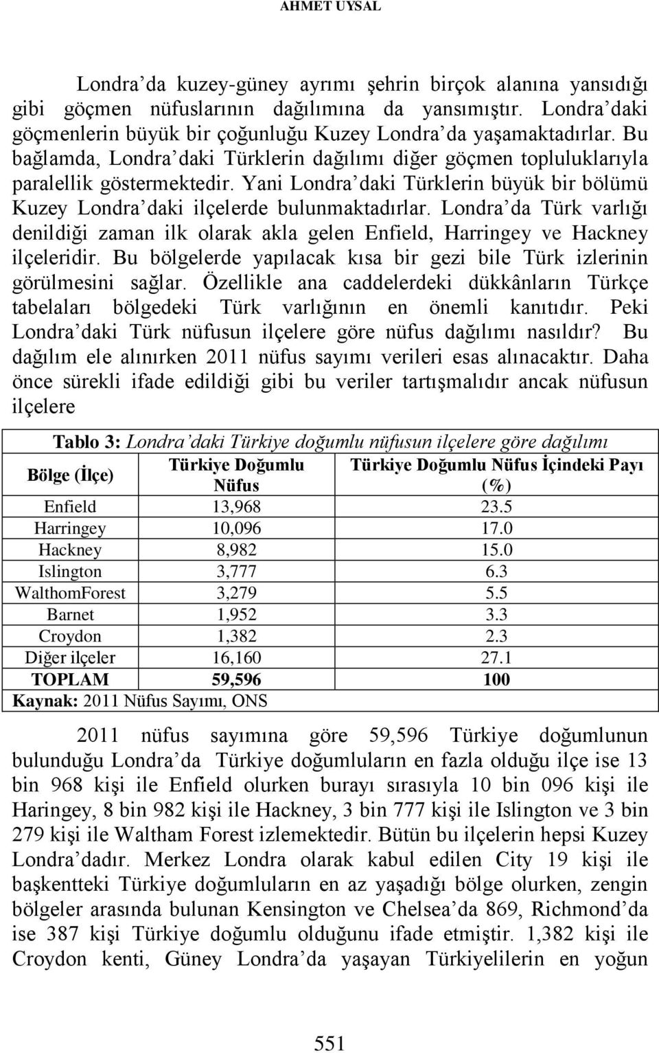 Yani Londra daki Türklerin büyük bir bölümü Kuzey Londra daki ilçelerde bulunmaktadırlar. Londra da Türk varlığı denildiği zaman ilk olarak akla gelen Enfield, Harringey ve Hackney ilçeleridir.