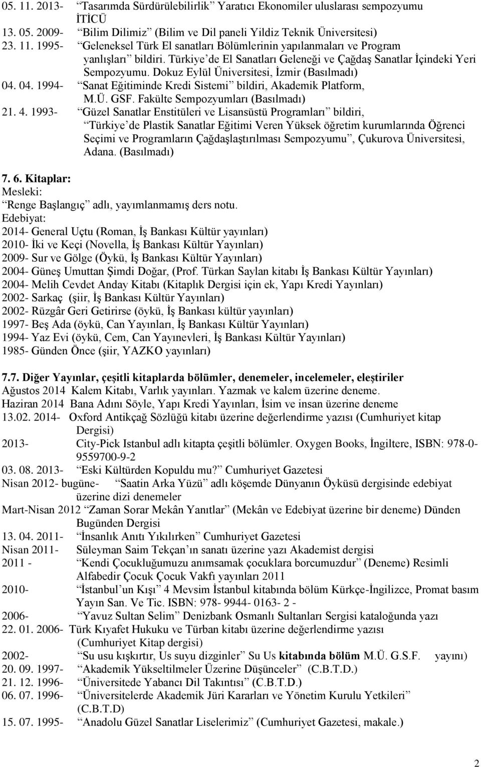 Fakülte Sempozyumları (Basılmadı) 1. 4.