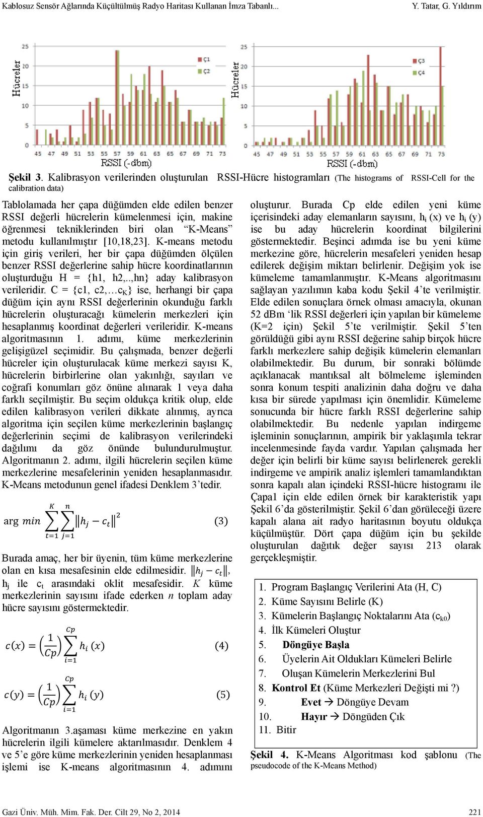 kümelenmesi için, makine öğrenmesi tekniklerinden biri olan K-Means metodu kullanılmıştır [10,18,23].