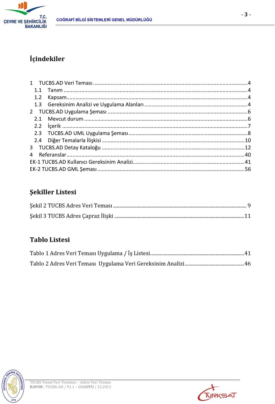 .. 12 4 Referanslar... 40 EK-1 TUCBS.AD Kullanıcı Gereksinim Analizi... 41 EK-2 TUCBS.AD GML Şeması... 56 Şekiller Listesi Şekil 2 TUCBS Adres Veri Teması.