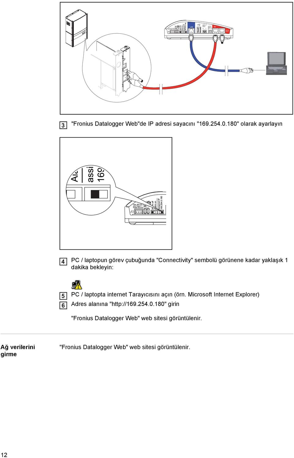 180" olarak ayarlayın 4 PC / laptopun görev çubuğunda "Connectivity" sembolü görünene kadar yaklaşık 1 dakika bekleyin: 5 6 PC