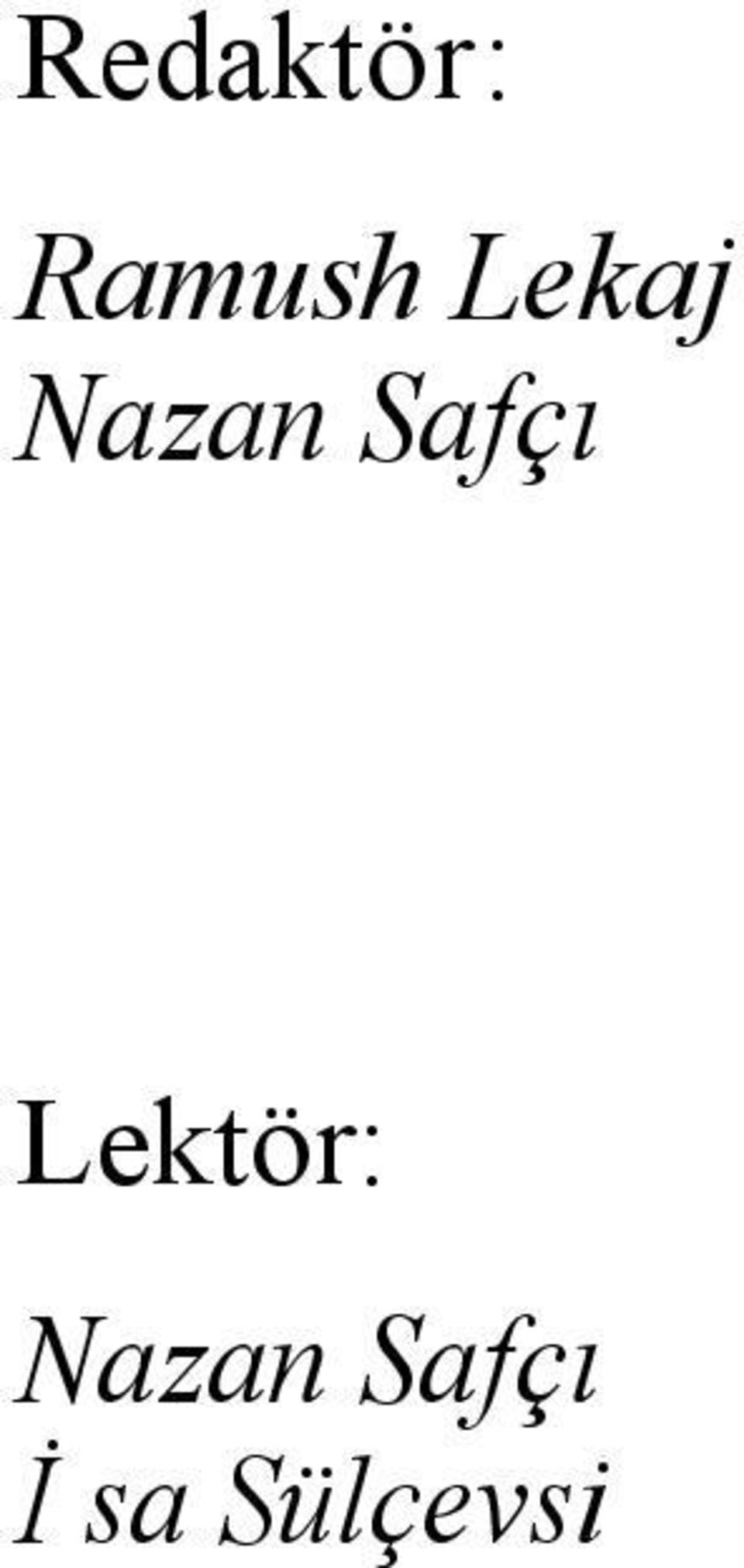 Safçı Lektör: