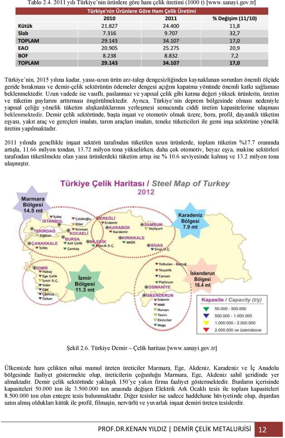 önemli katkı sağlaması beklenmektedir. Uzun vadede ise vasıflı, paslanmaz ve yapısal çelik gibi katma değeri yüksek ürünlerin, üretim ve tüketim paylarını arttırması öngörülmektedir.