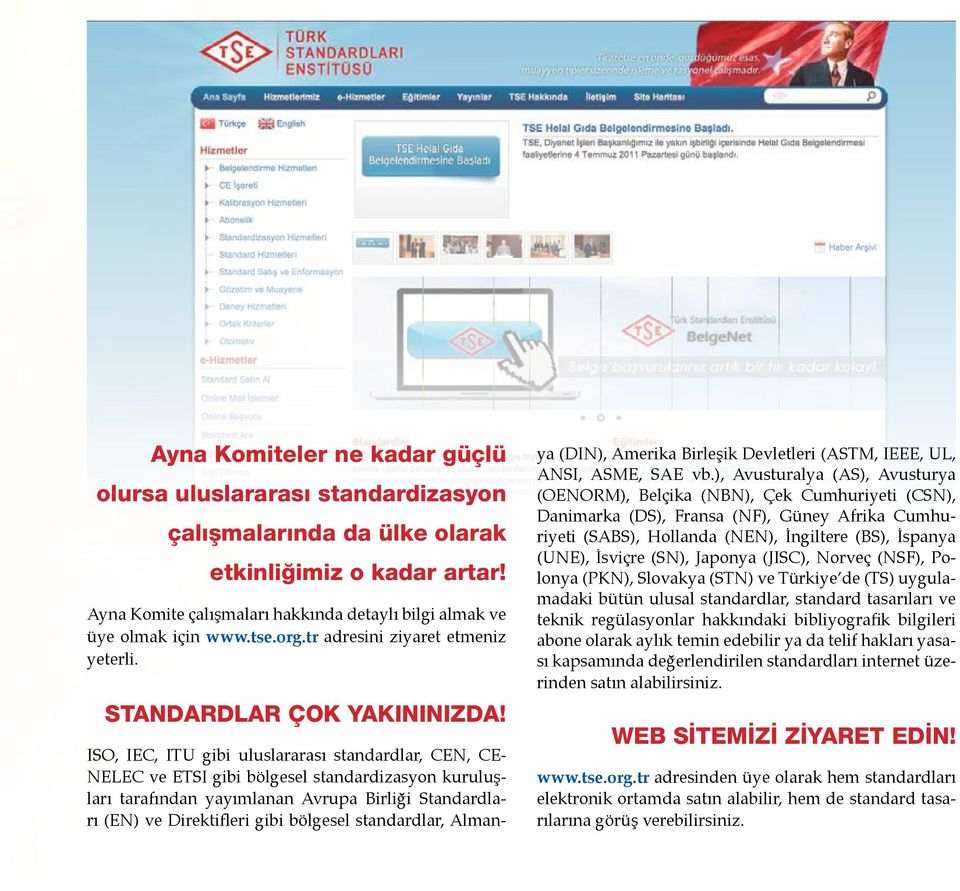 ISO, IEC, ITU gibi uluslararası standardlar, CEN, CE- NELEC ve ETSI gibi bölgesel standardizasyon kuruluşları tarafından yayımlanan Avrupa Birliği Standardları (EN) ve Direktifleri gibi bölgesel