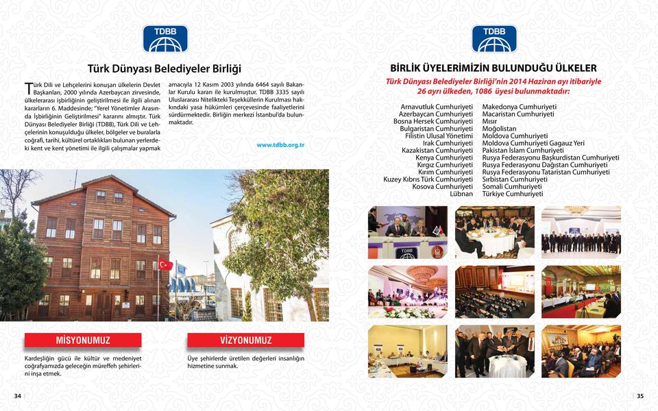 Türk Dünyası Belediyeler Birliği (TDBB), Türk Dili ve Lehçelerinin konuşulduğu ülkeler, bölgeler ve buralarla coğrafi, tarihi, kültürel ortaklıkları bulunan yerlerdeki kent ve kent yönetimi ile