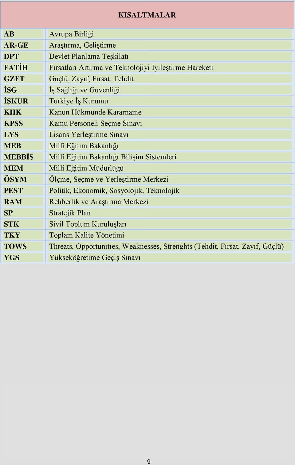 Yerleştirme Sınavı Millî Eğitim Bakanlığı Millî Eğitim Bakanlığı Bilişim Sistemleri Millî Eğitim Müdürlüğü Ölçme, Seçme ve Yerleştirme Merkezi Politik, Ekonomik, Sosyolojik, Teknolojik