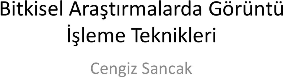 Görüntü İşleme