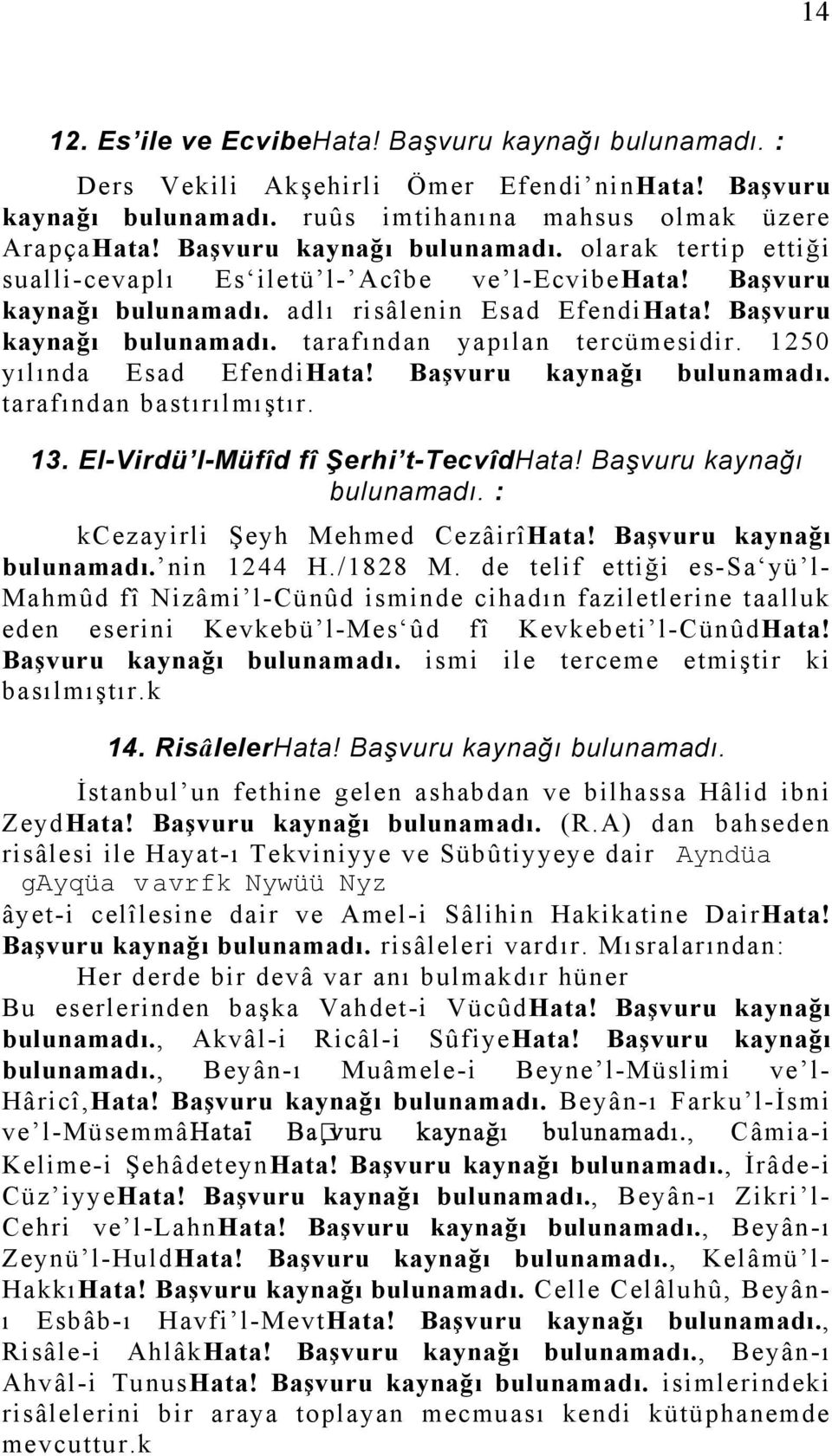 1250 yılında Esad EfendiHata! Başvuru kaynağı bulunamadı. tarafından bastırılmıştır. 13. El-Virdü l-müfîd fî Şerhi t-tecvîdhata! Başvuru kaynağı bulunamadı. : kcezayirli Şeyh Mehmed CezâirîHata!