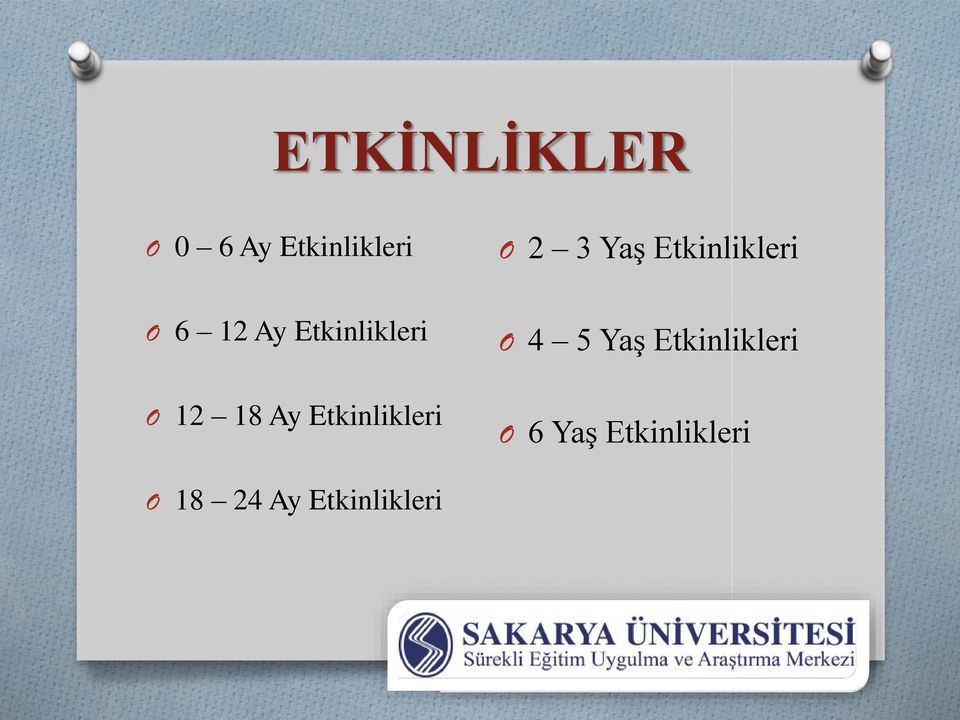 12 18 Ay Etkinlikleri O 4 5 Yaş