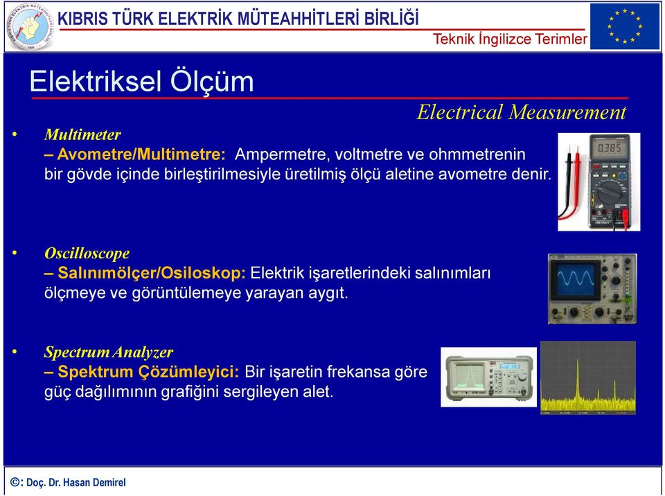 Oscilloscope Salınımölçer/Osiloskop: Elektrik işaretlerindeki salınımları ölçmeye ve