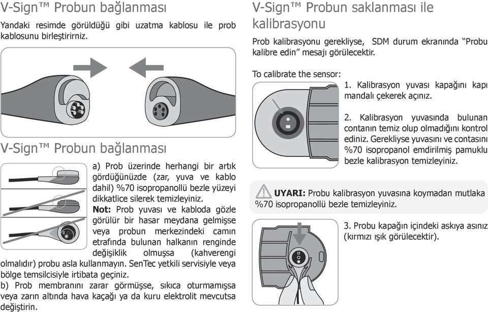 Kalibrasyon yuvası kapağını kapı mandalı çekerek açınız.