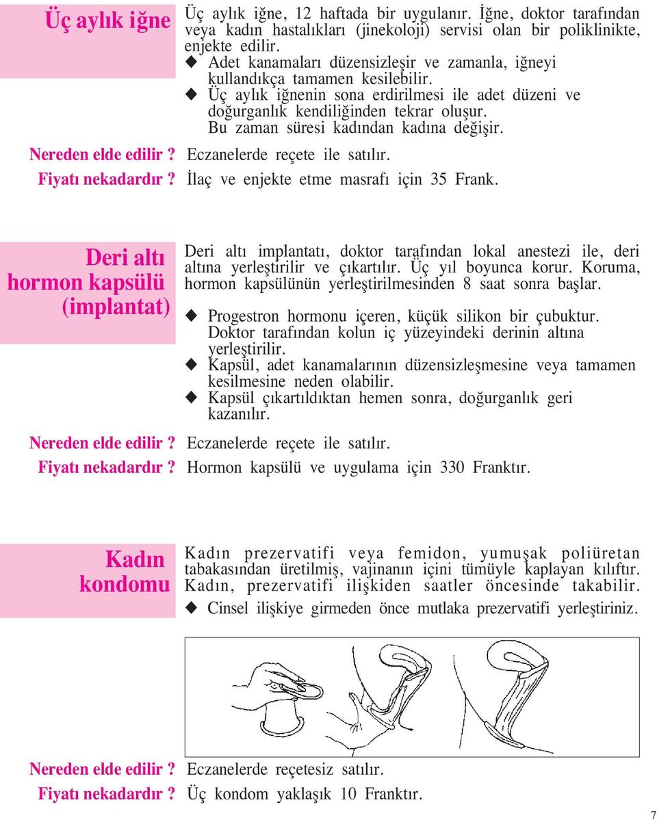 Bu zaman süresi kadından kadına de iflir. Nereden elde edilir? Eczanelerde reçete ile satılır. Fiyatı nekadardır? laç ve enjekte etme masrafı için 35 Frank.