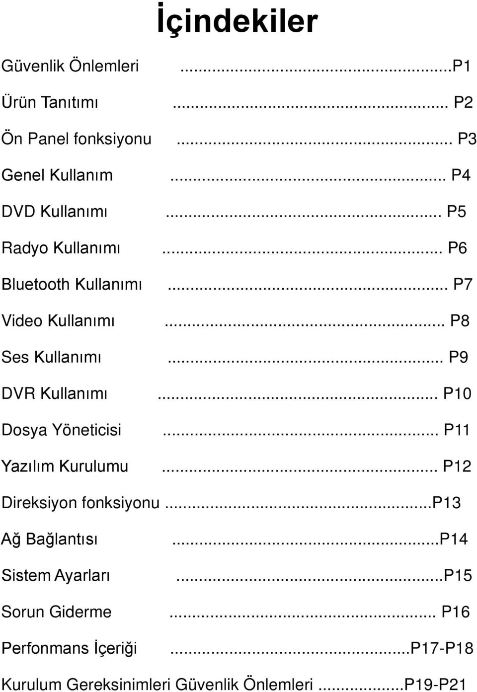 .. P4... P5... P6... P7... P8... P9... P10... P11... P1 Direksiyon fonksiyonu.