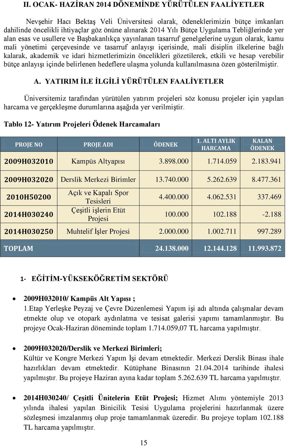 ilkelerine bağlı kalarak, akademik ve idari hizmetlerimizin öncelikleri gözetilerek, etkili ve hesap verebilir bütçe anlayışı içinde belirlenen hedeflere ulaşma yolunda kullanılmasına özen