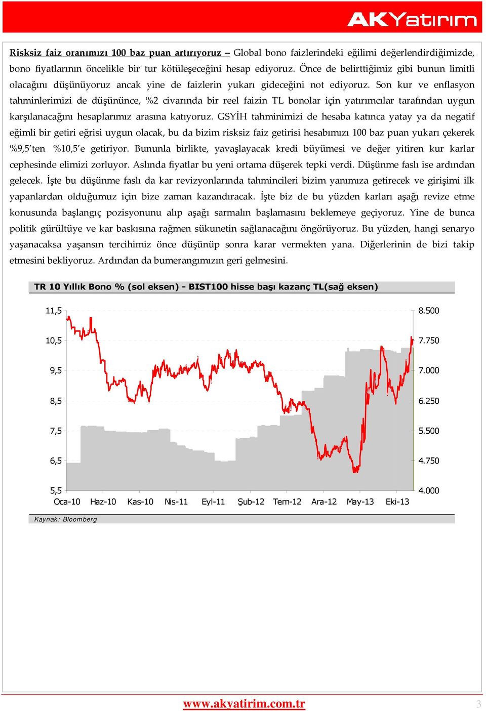 Son kur ve enflasyon tahminlerimizi de düşününce, %2 civarında bir reel faizin TL bonolar için yatırımcılar tarafından uygun karşılanacağını hesaplarımız arasına katıyoruz.