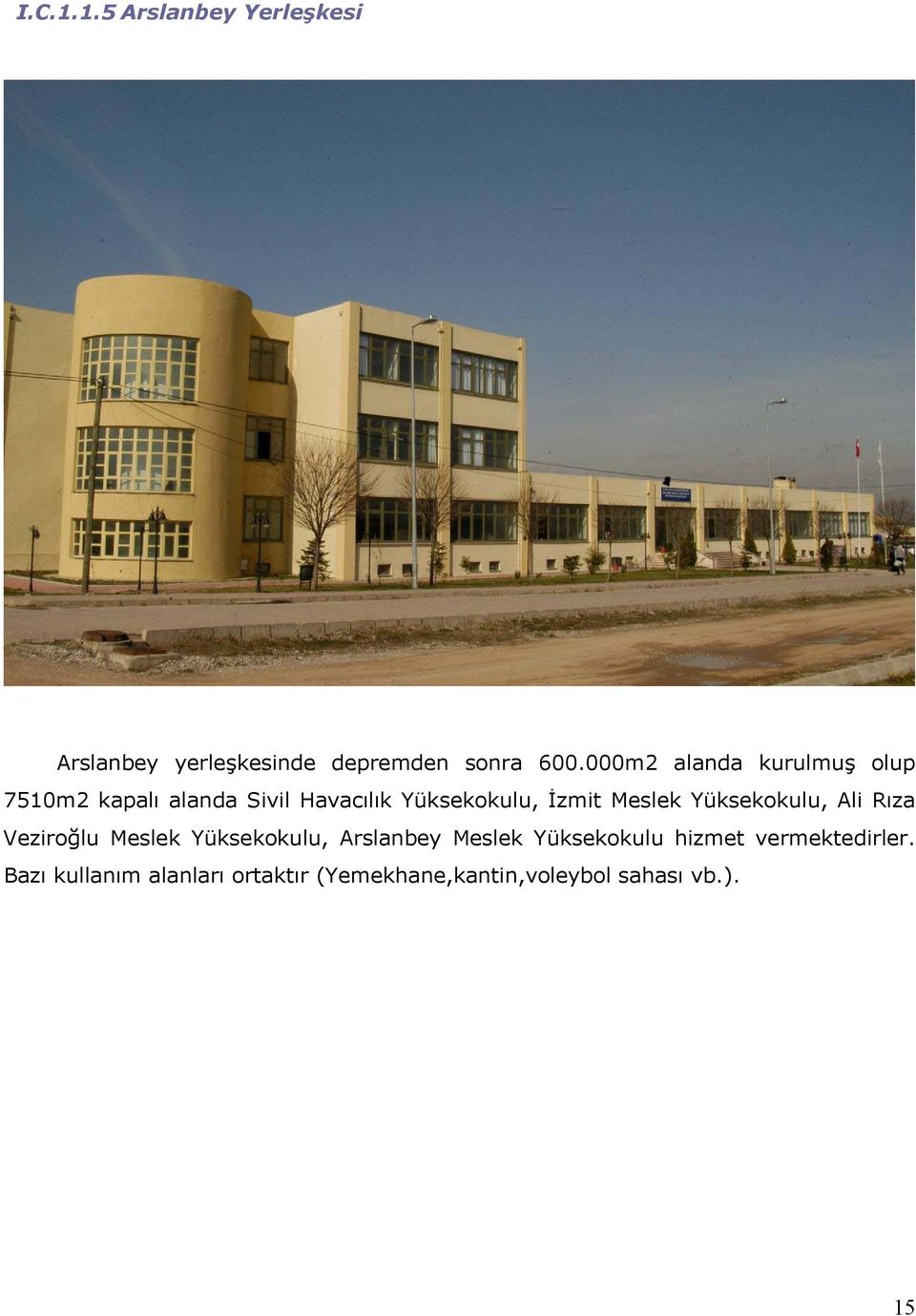 Meslek Yüksekokulu, Ali Rıza Veziroğlu Meslek Yüksekokulu, Arslanbey Meslek