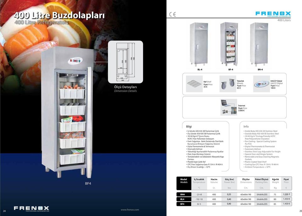 400 Liters BL-4 BF-4 BN-4