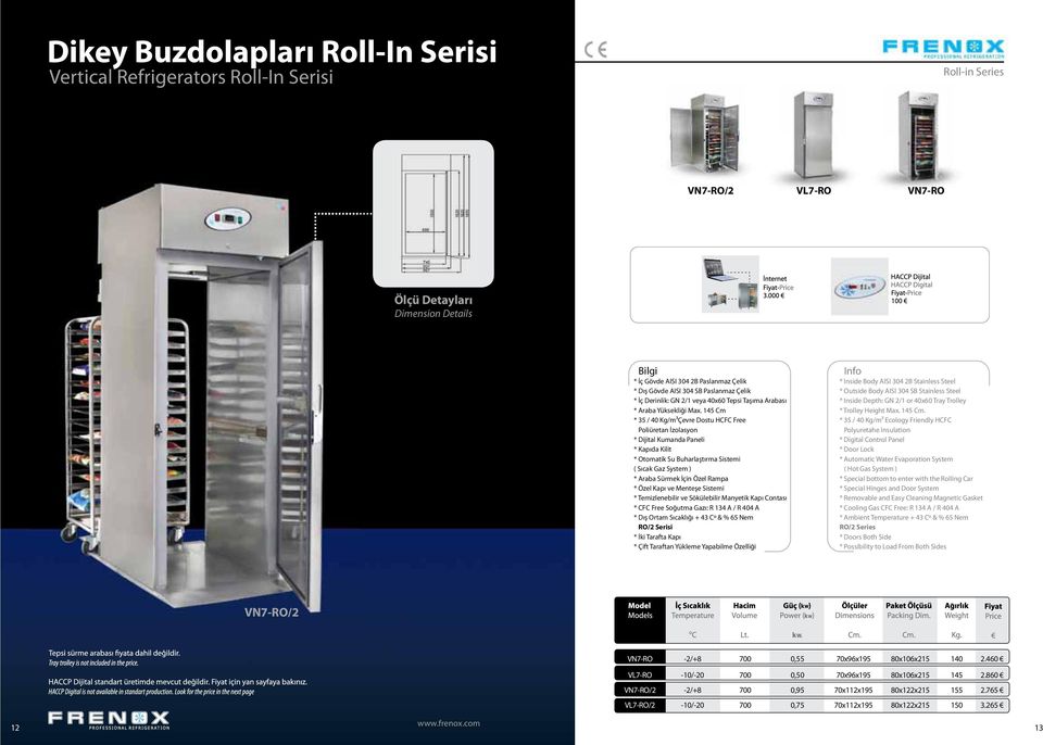 145 Cm * 35 / 40 Kg/m3Çevre Dostu HCFC Free Poliüretan İzolasyon * Dijital Kumanda Paneli * Kapıda Kilit * Otomatik Su Buharlaştırma Sistemi ( Sıcak Gaz System ) * Araba Sürmek İçin Özel Rampa * Özel