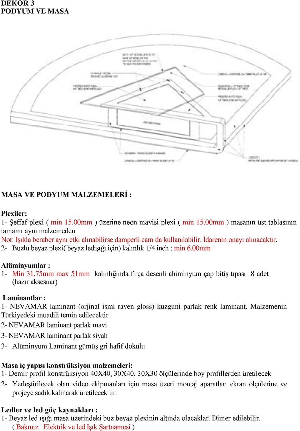 2- Buzlu beyaz plexi( beyaz ledışığı için) kalınlık:1/4 inch : min 6.