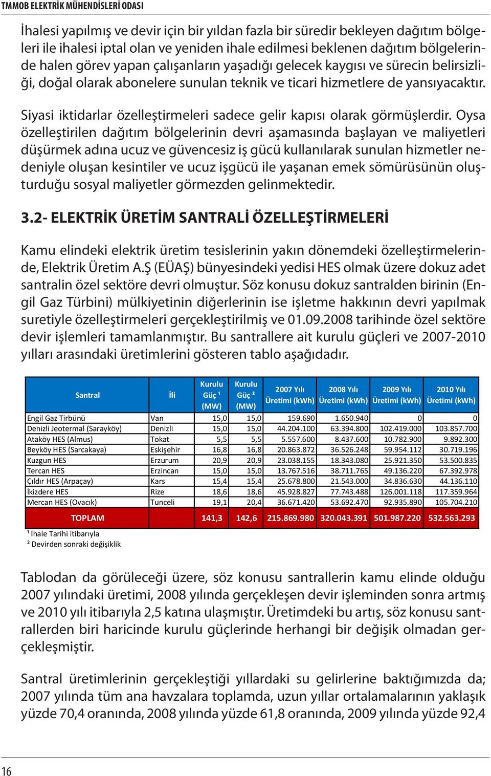 Siyasi iktidarlar özelleştirmeleri sadece gelir kapısı olarak görmüşlerdir.