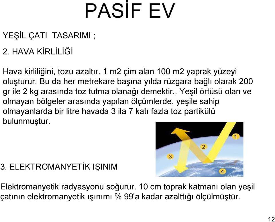 . Yeşil örtüsü olan ve olmayan bölgeler arasında yapılan ölçümlerde, yeşile sahip olmayanlarda bir litre havada 3 ila 7 katı fazla toz