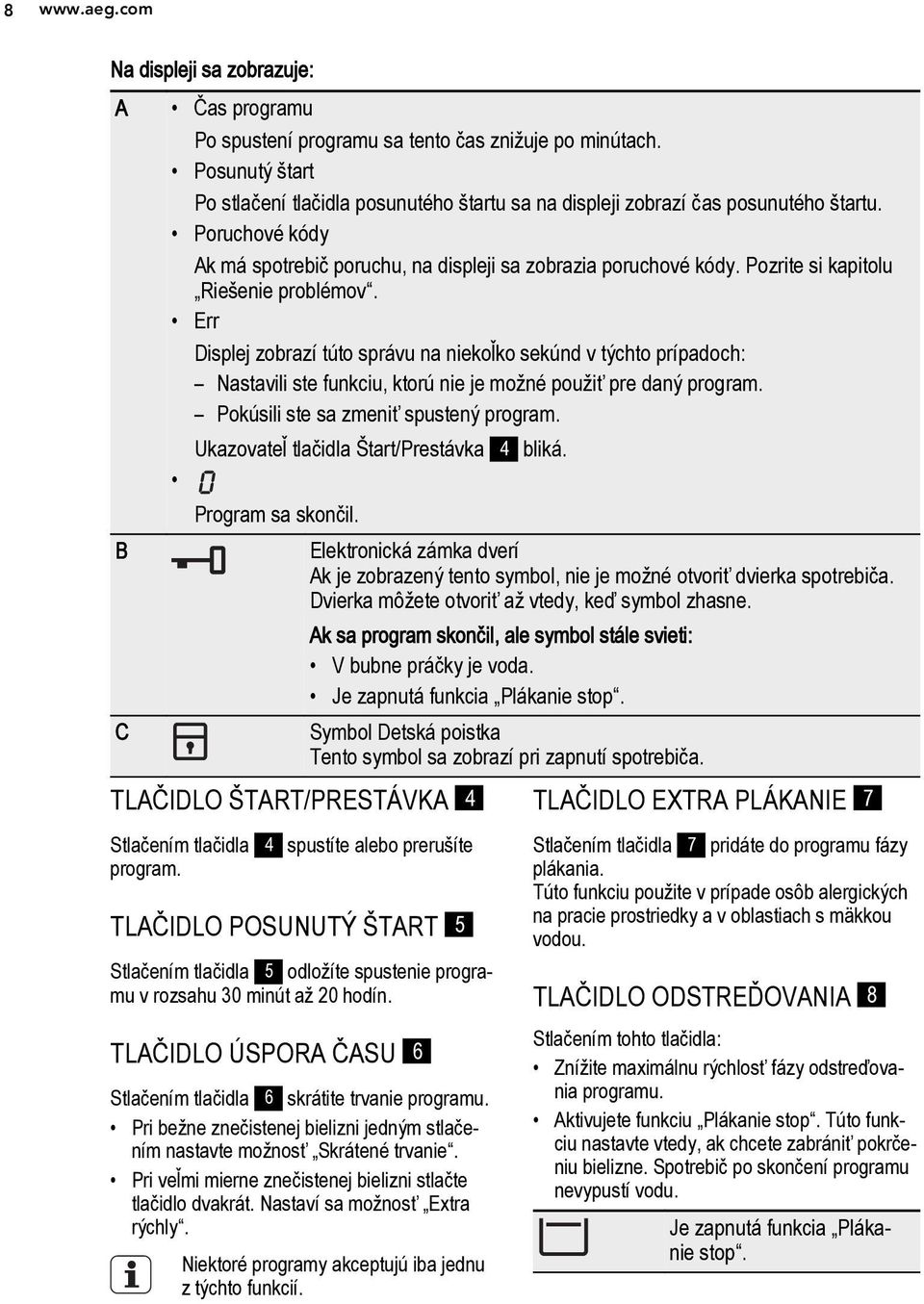 Pozrite si kapitolu Riešenie problémov. Err Displej zobrazí túto správu na niekoľko sekúnd v týchto prípadoch: Nastavili ste funkciu, ktorú nie je možné použiť pre daný program.