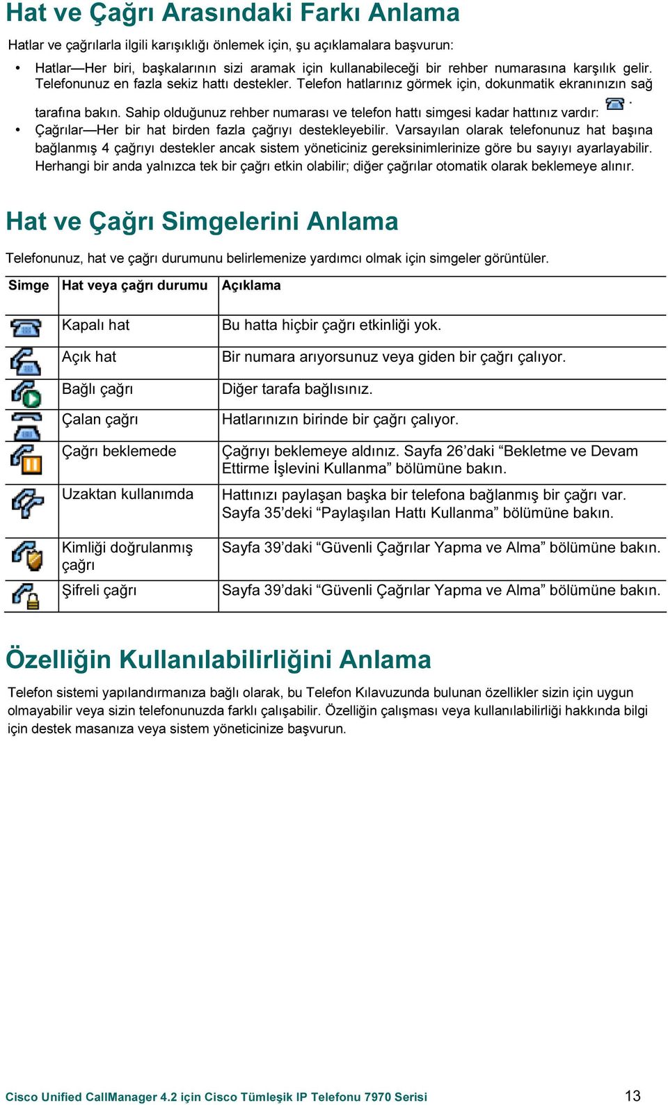 Sahip olduğunuz rehber numarası ve telefon hattı simgesi kadar hattınız vardır: Çağrılar Her bir hat birden fazla çağrıyı destekleyebilir.