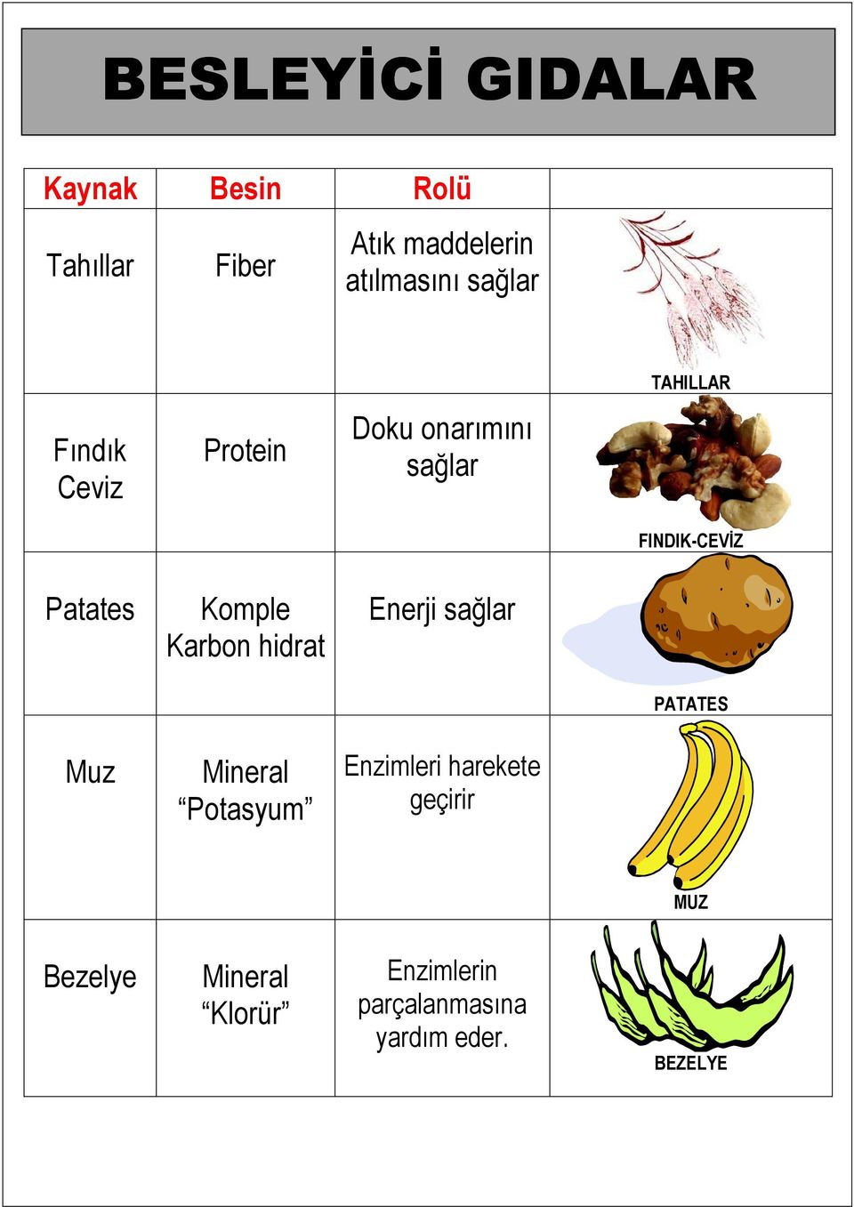 Komple Karbon hidrat Enerji sağlar PATATES Muz Mineral Potasyum Enzimleri