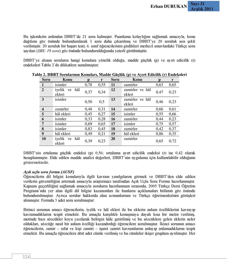 sınıf öğrencilerinin girdikleri merkezî sınavlardaki Türkçe soru sayıları (SBS: 19 soru) göz önünde bulundurulduğunda yeterli görülmüştür.