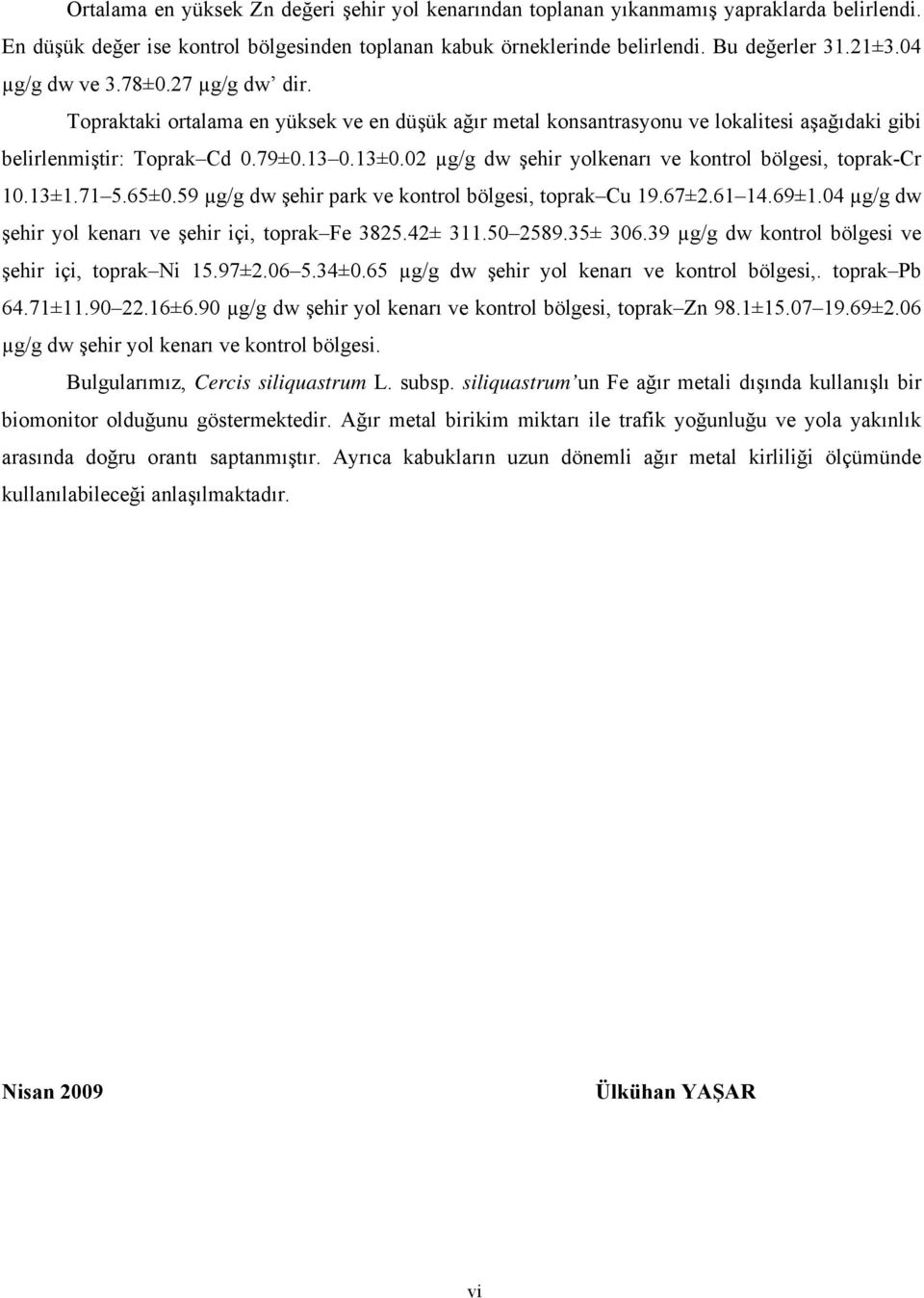 02 µg/g dw şehir yolkenarı ve kontrol bölgesi, toprak-cr 10.13±1.71 5.65±0.59 µg/g dw şehir park ve kontrol bölgesi, toprak Cu 19.67±2.61 14.69±1.