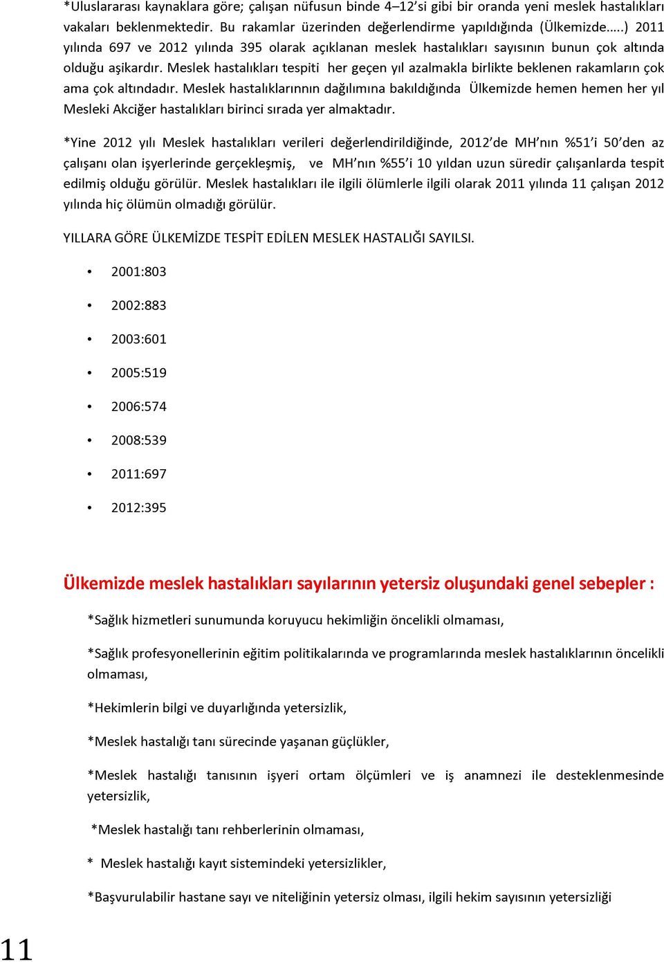 Meslek hastalıkları tespiti her geçen yıl azalmakla birlikte beklenen rakamların çok ama çok altındadır.