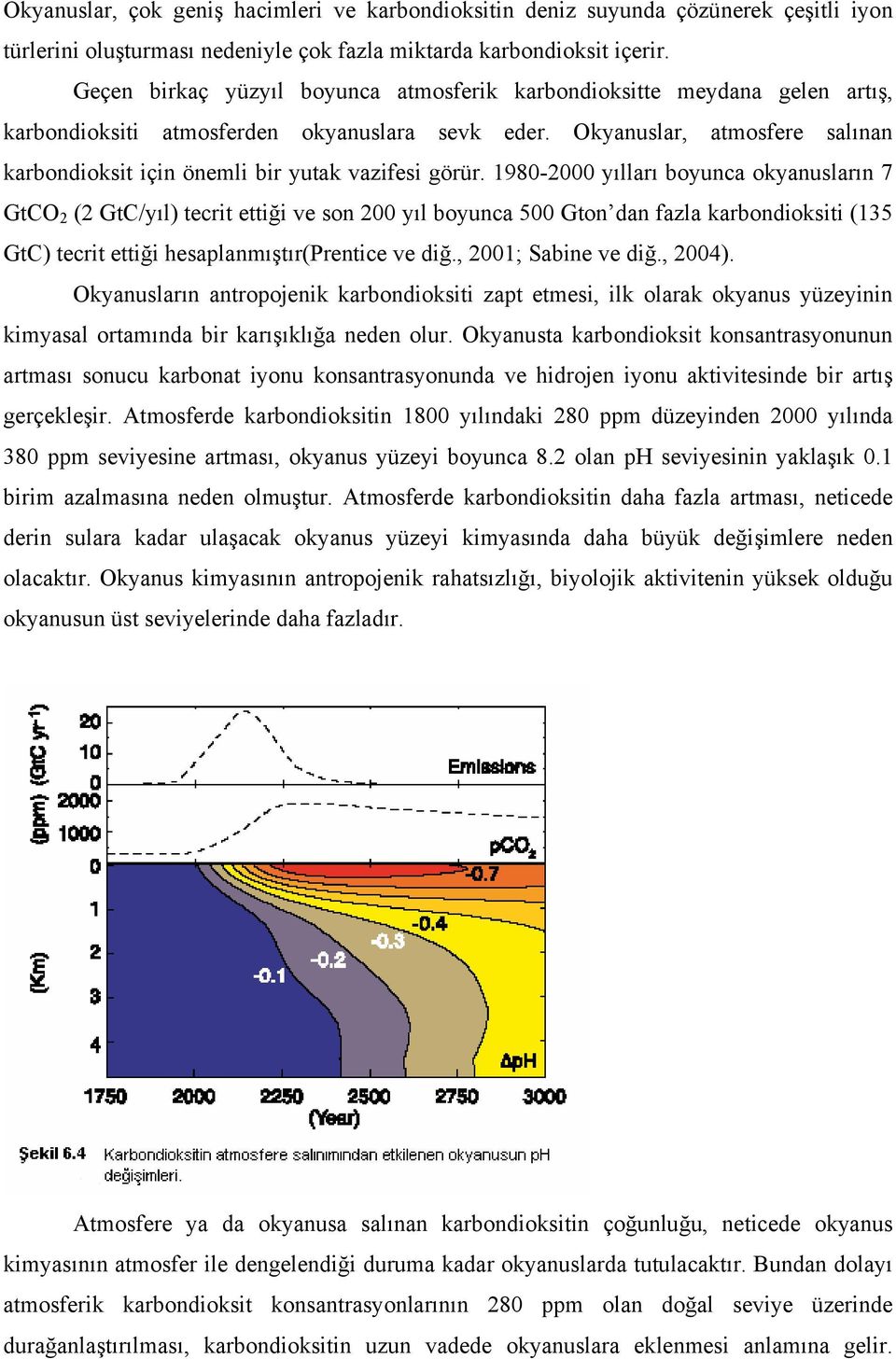 Okyanuslar, atmosfere salınan karbondioksit için önemli bir yutak vazifesi görür.