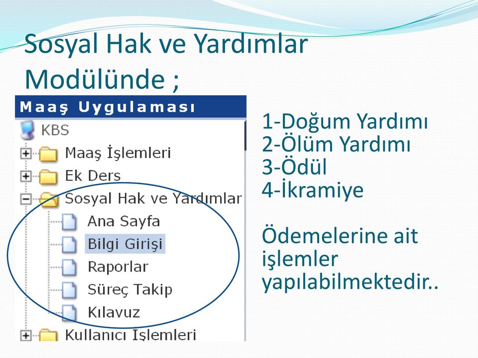 2-Ölüm Yardımı 3-Ödül 4-İkramiye