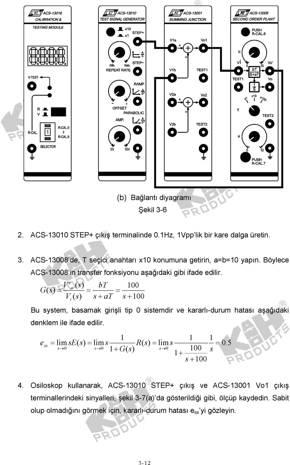 V ' o ( bt 100 G( = = = Vi ( s + T s + 100 Bu systm, bsmk girişli tip 0 sistmdir v krrlı-durum htsı şğıdki dnklm il ifd dilir.