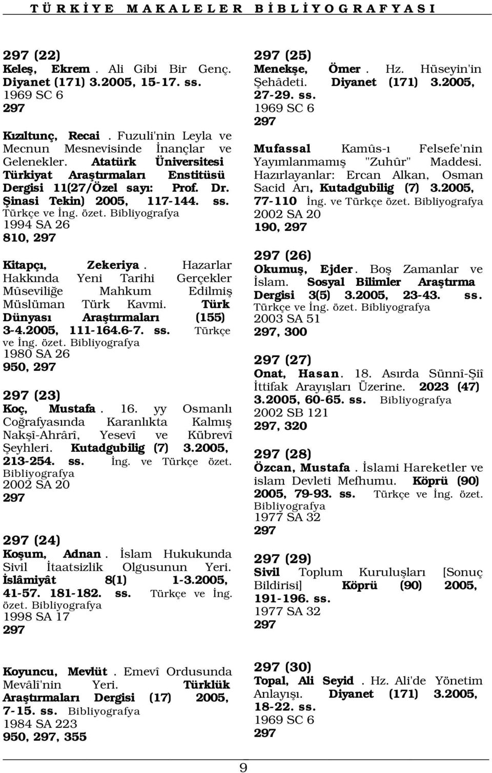 özet. 1994 SA 26 190, 297 810, 297 Kitapç, Zekeriya. Hazarlar Hakk nda Yeni Tarihi Gerçekler Mûsevili e Mahkum Edilmifl Müslüman Türk Kavmi. Türk Dünyas Araflt rmalar (155) 3-4.2005, 111-164.6-7. ss.