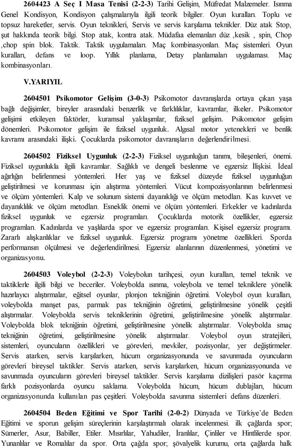 Taktik uygulamaları. Maç kombinasyonları. Maç sistemleri. Oyun kuralları, defans ve loop. Yıllık planlama, Detay planlamaları uygulaması. Maç kombinasyonları. V.