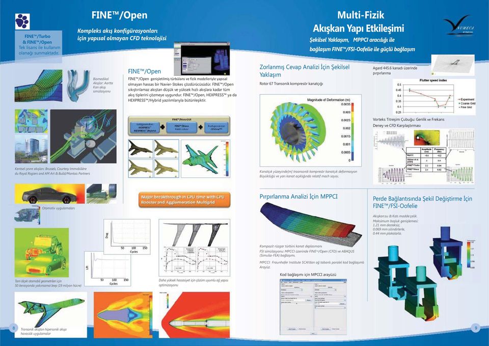 bağlaşım Biomedikal Akışlar: Aortta Kan akışı simülasyonu FINE /Open FINE /Open genişletilmiş türbülans ve fizik modelleriyle yapısal olmayan hassas bir Navier-Stokes çözdürücüsüdür.